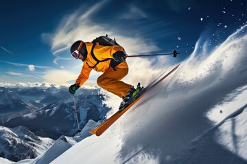 Skier skiing down a mountain slope 