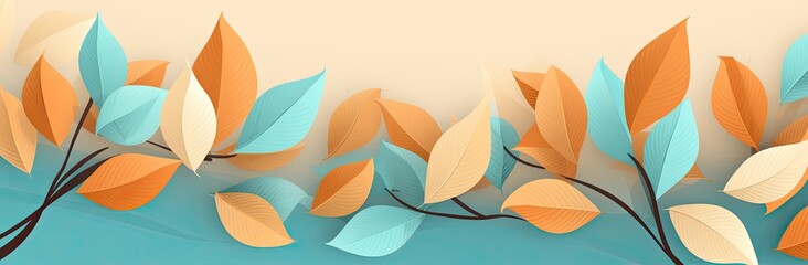 Background of Vibrant Autumnal Leaf Patterns: A Symphony of Nature's Colors and Elegance - Generative AI