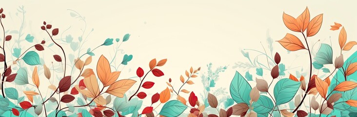 Obraz na płótnie Canvas Background of Vibrant Autumnal Leaf Patterns: A Symphony of Nature's Colors and Elegance - Generative AI