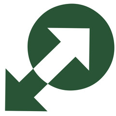 Logo circle and arrow, green rounds with arrow, logotype, forward movement, growth