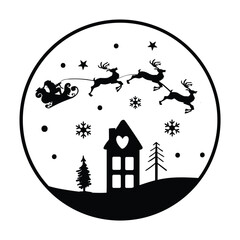 Christmas Reindeer Door round sign design,  Bestseller design