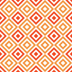 Seamless geometric pattern with line rhombus on coral background. Print for fabric background, textile