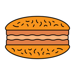 Ghoriba Bahla concept, Shortbread Cookies with Almonds and Sesame vector icon design, Bakery and Baked Goods symbol, Culinary and Kitchen Education sign, Recipe development stock illustration