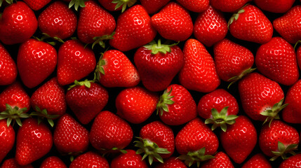 beautiful strawberries in front of a black background