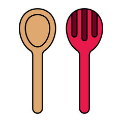 Large Spoon and Spatula concept,  ladles and spreader  vector icon design, Bakery and Baked Goods symbol, Culinary and Kitchen Education sign, Recipe development stock illustration