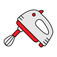 Electric Egg Beater Machine concept, Cream Blender Tool vector icon design, Bakery and Baked Goods symbol, Culinary and Kitchen Education sign, Recipe development stock illustration