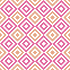 Seamless geometric diamond, pattern with line rhombus on pink background. Print for fabric background, textile