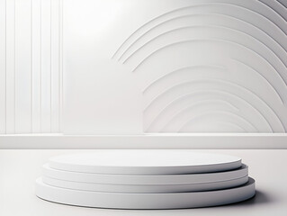 Obraz premium Minimalistic white modern podium podest mock up, product presentation concept 
