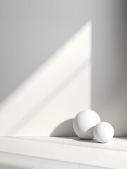 Minimalistic white modern scene mock up, product presentation concept 
