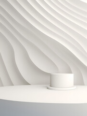 Minimalistic white modern podium podest mock up, product presentation concept 