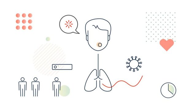 Cough and Breathing Difficulty - Animated Illustration as MP4 File