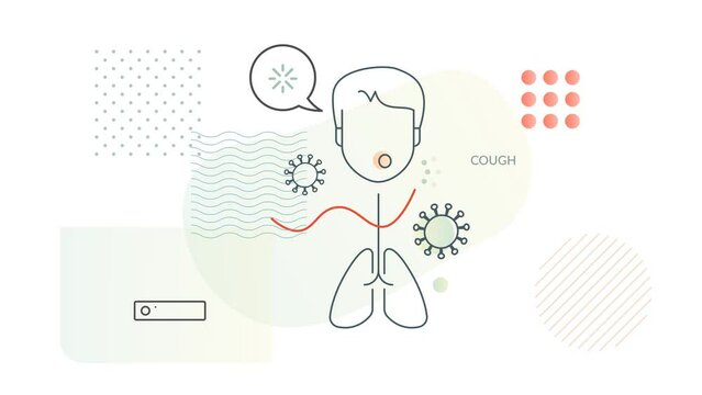 Cough and Breathing Difficulty - Animated Illustration as MP4 File