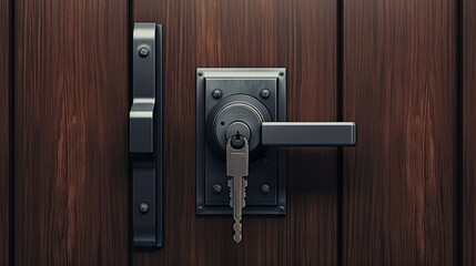 a close-up of keys in the lock of a house door