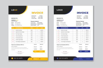 invoice template vector design 