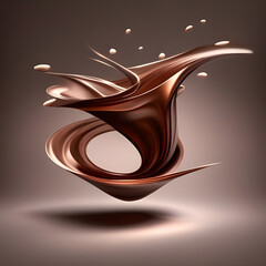 chocolate splash 3d illustration.