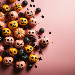 Fototapeta premium ladybug on white background, halloween background, halloween, night, pumpkin, bat, vector, tree, horror, holiday, moon, illustration, autumn, scary, silhouette, dark, spooky, october, orange, cartoon,