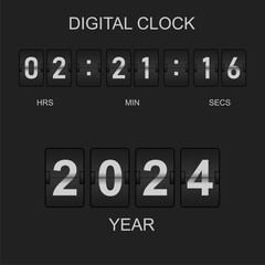 vector countdown timer and scoreboard numbers 2024