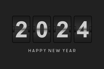 digital clock 2024 new year template