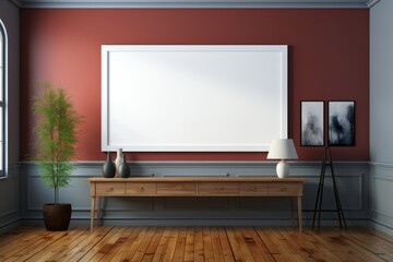 gallery interior with picture mockup frame