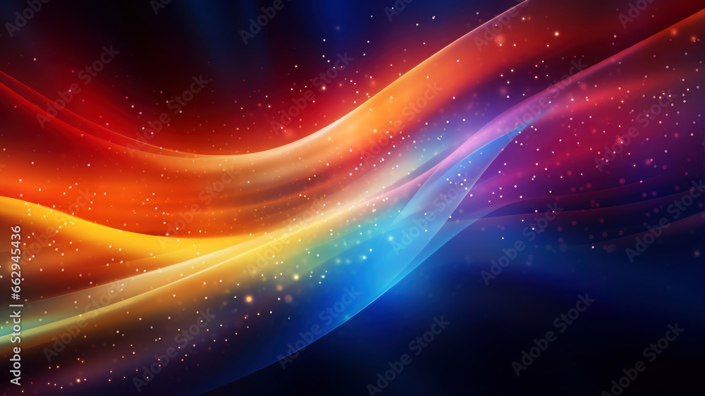 Poster abstract colorful background with smooth lines and sparkles, vector illustration