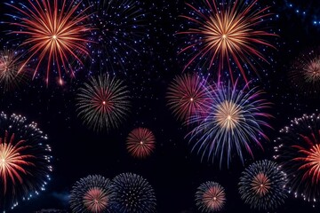 Fototapeta premium Colorful Fireworks for celebrating Happy New Year by Generative AI