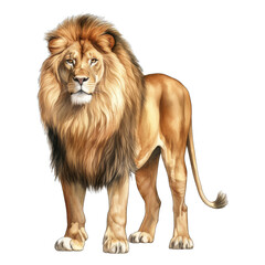 Lion isolated on white transparent background