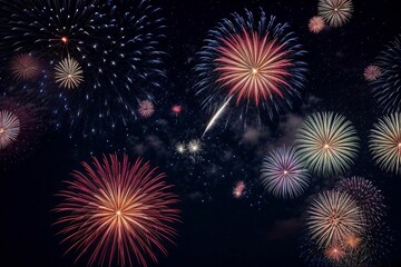 Naklejka premium Wonderful Firework Shells for celebrating Happy New Year by Generative AI