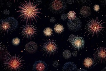 Naklejka premium Wonderful Firework Shells for celebrating Happy New Year by Generative AI