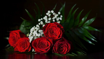 Beautiful background with red roses