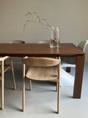 Wooden chairs and table