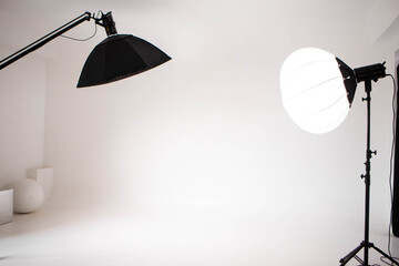 Photo studio. Studio. Softbox. Artificial lighting. Scene. Shooting. Photography. Studio equipment....