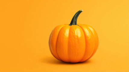 Minimalist Pumpkin on Yellow Background