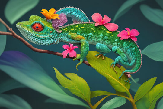 Image of chameleon UHD wallpaper Stock Photographic Image