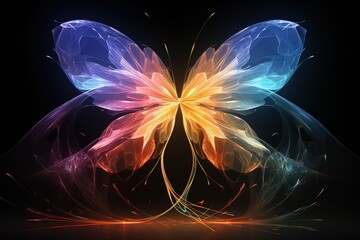 Luminescent fairies with iridescent wings - Generative AI