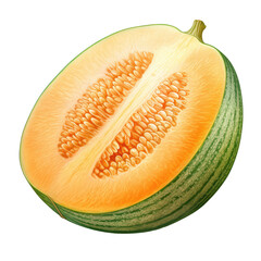 fruit element. watercolor cantaloupe illustration.