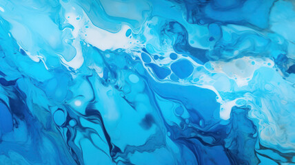 Fototapeta na wymiar Seamless Blue Ink Marble Pattern