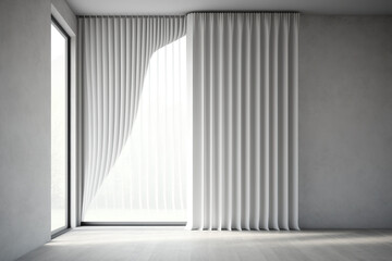 House wind curtain empty space. Generative AI