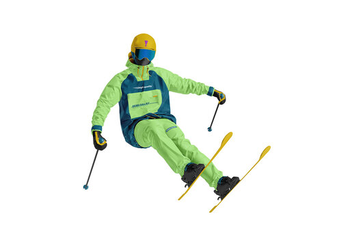 Skier in Action Mockup