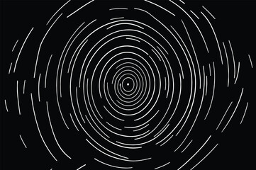 black and white photo of a circular object. Abstract black and white minimalistic pattern with concentric circles. Minimalistic Abstract: Moonlit Night Spiral in Dark Geometric Vortex. Art.