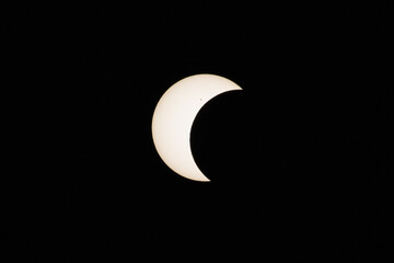 Solar eclipse of October 2023, seen from Brasilia, capital of Brazil, South America. Astronomy.