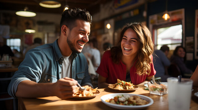 Desayuno Sabroso: Hombre Sonriente con Chilaquiles