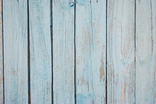 Texture of old wooden boards.Blue background.