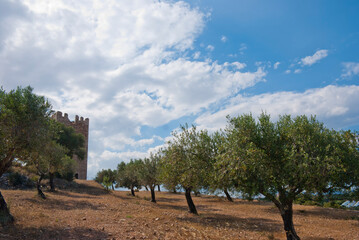 Athens, Greece / September 2023: Thirteenth century Frankish tower of the De LaRoche monarch in Athens. Medieval Greece. 