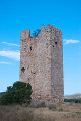 Athens, Greece / September 2023: Thirteenth century Frankish tower of the De LaRoche monarch in Athens. Medieval Greece. 