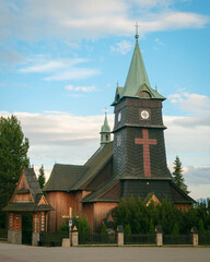 Fototapeta na wymiar Church of Saint Anne in Ząb, a village near Zakopane, Poland