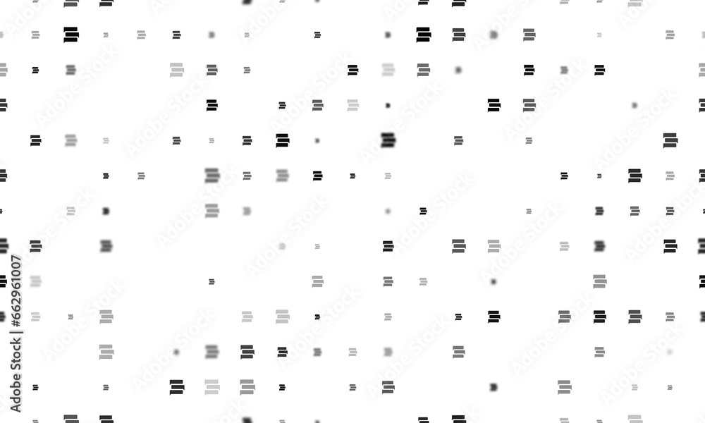 Poster seamless background pattern of evenly spaced black discussion symbols of different sizes and opacity