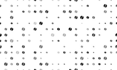 Seamless background pattern of evenly spaced black cd symbols of different sizes and opacity. Illustration on transparent background