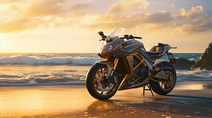 motorcycle on the beach
