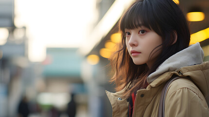 portrait of a woman in the city