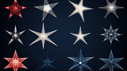 Vector star set with a versatile range of star shapes perfect for design flexibility